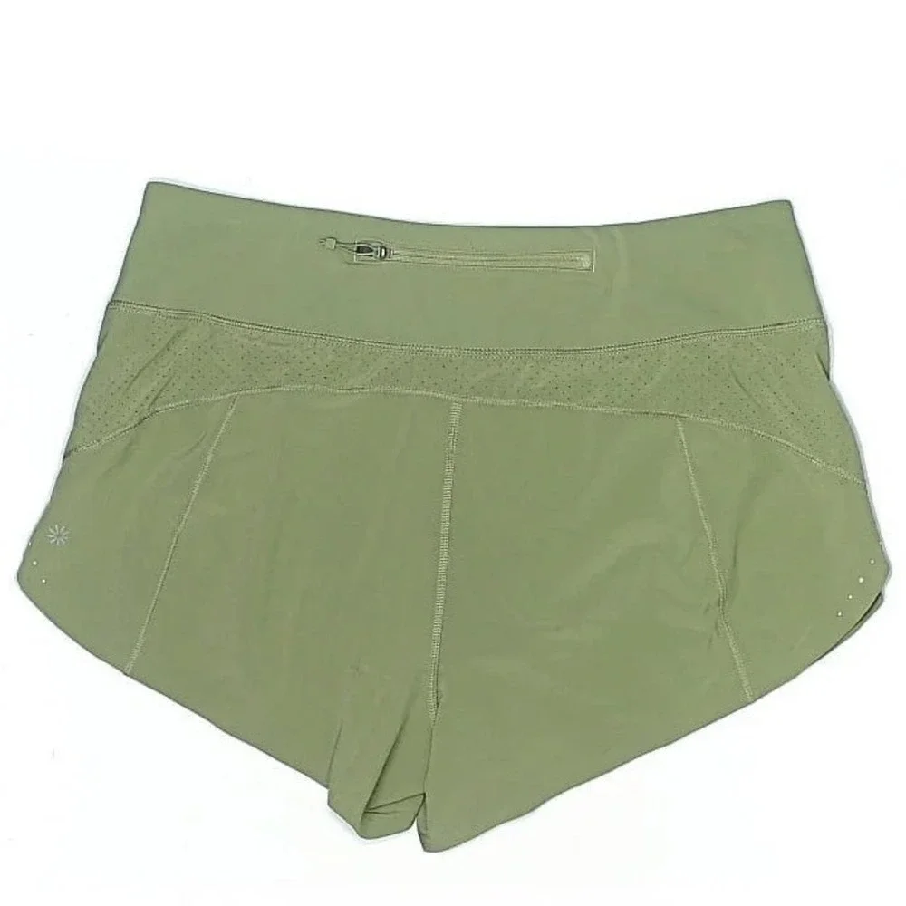 Athleta Run With It 3.5 Inch Short Olive Green Women's Size M‎ Athletic Shorts